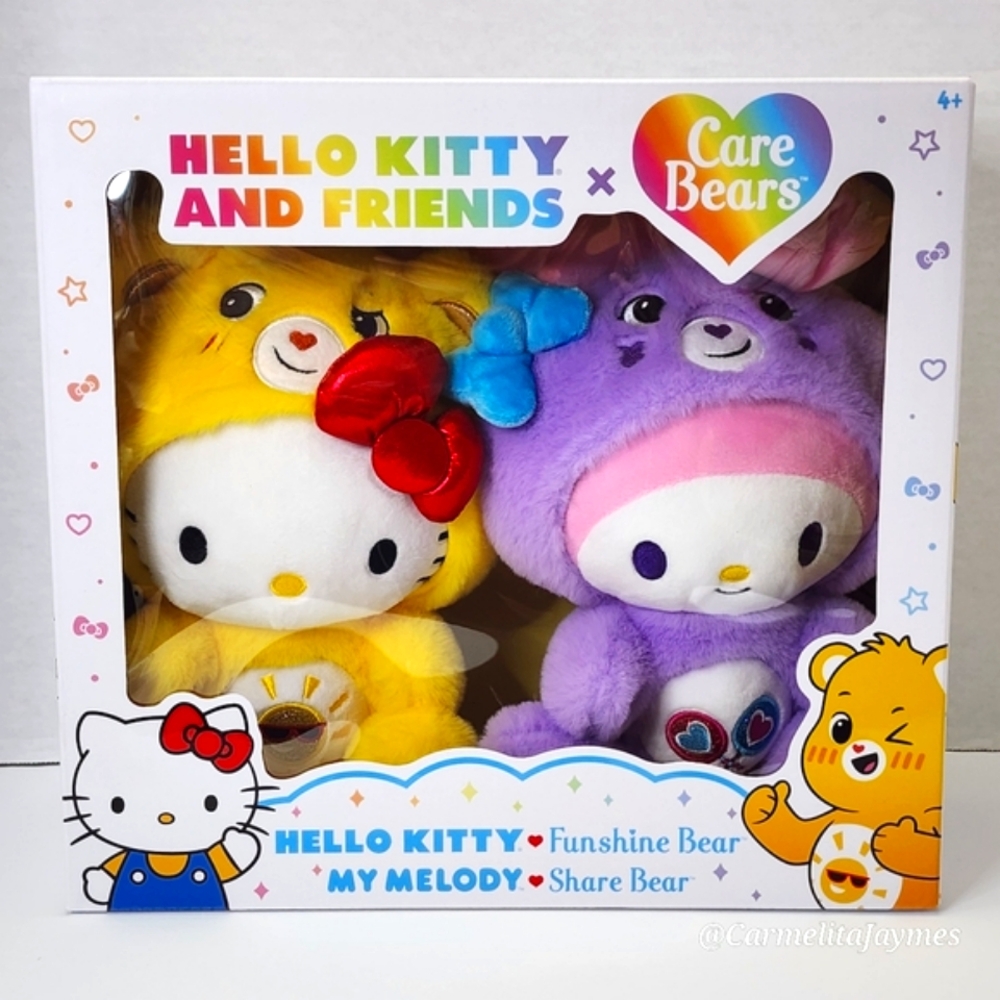 HK CARE BEAR 🐱🐻 Hello Kitty Sunshine & My Melody Share Bear Sanrio Box Set NIB